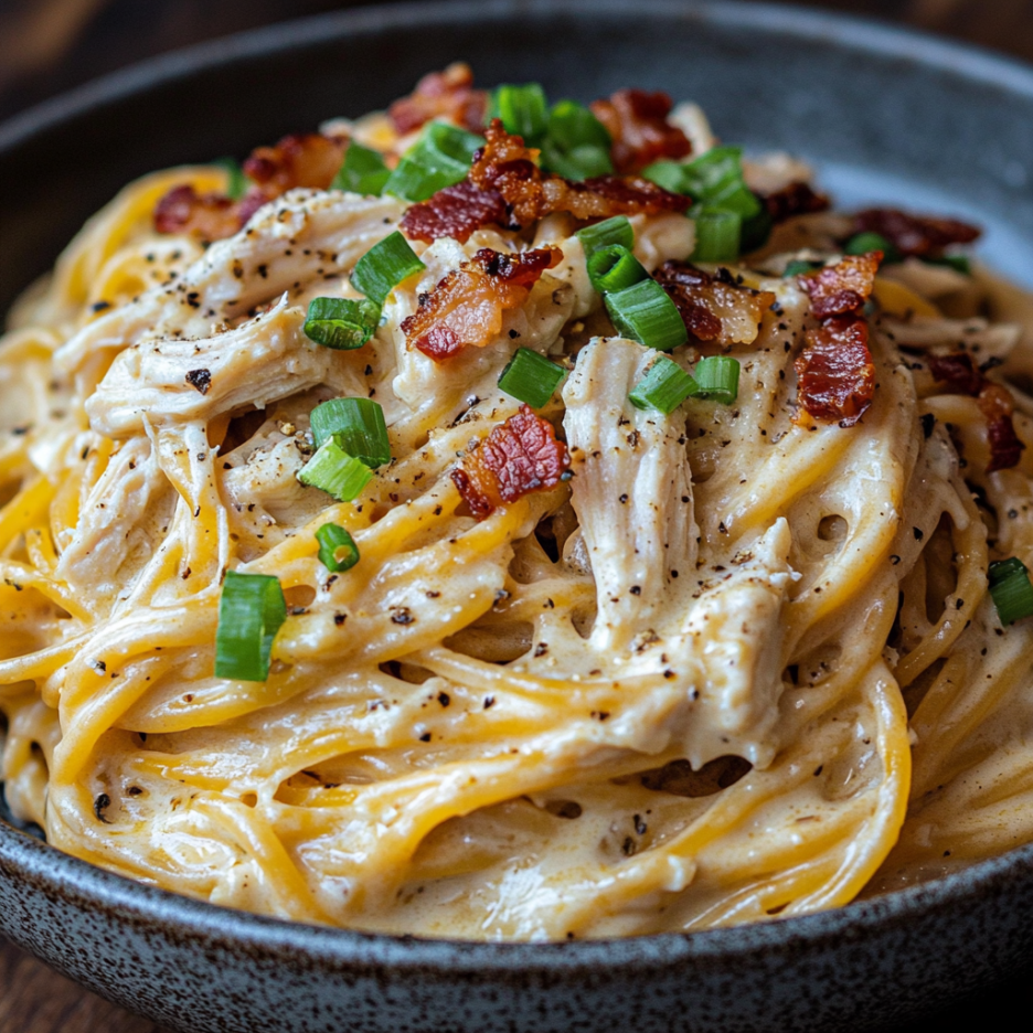 Creamy Monterey Chicken Spaghetti: Delicious & Easy Dinner 3 inesboulila A hearty plate of creamy Monterey chicken spaghetti 14263780 f292 460b 9d6c 18c1576e9c4e