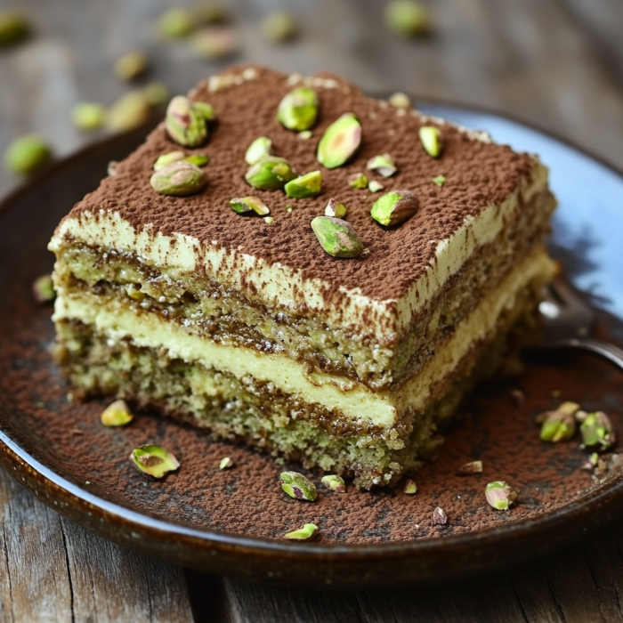 Pistachio Tiramisu 3 inesboulila A luscious slice of pistachio tiramisu showcasing d fe2ab24c f0c8 4100 bf49 45502b965aaa