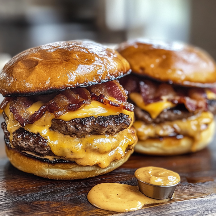 Smash Burgers with Baconnaise Sauce 3 inesboulila A pair of smash burgers with crispy caramelized edg 24e881b0 8f90 4959 af2e 386590c8af65