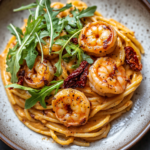 Sun-Dried Tomato Pasta With Shrimp And Arugula 5 inesboulila A plate of Sun Dried Tomato Spaghetti with Shrimp a 4d2ad666 674d 4ccd 85d6 dd2f34bc95eb