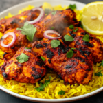 Tandoori Chicken in the Air Fryer 5 inesboulila A plate of air fried tandoori chicken beautifully c f6d29804 8fc3 4784 b997 7084d499c053