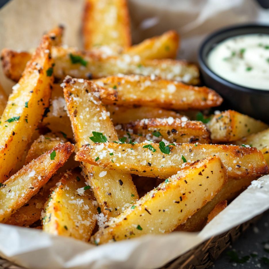 Crispy Baked Parmesan Garlic Fries | Gluten Free 3 inesboulila A plate of crispy baked Parmesan garlic fries golde cc1862c5 f898 48fb 9884 ff79cf652482