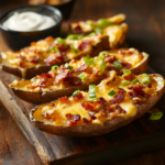 Loaded Potato Skins Recipe 2 inesboulila A plate of crispy golden brown loaded potato skins cbccbf02 bf00 46d7 876e c8ee203f913c