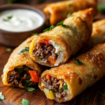 Philly Cheesesteak Egg Rolls: Crispy, Flavorful Appetizer! 5 inesboulila A plate of golden brown Philly cheesesteak egg roll d9b6d68a 8334 4a49 8a84 6d0de5b26353