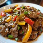 Pepper Steak with Bell Peppers and Onion 5 inesboulila A plate of pepper steak with bell peppers and onion d1af425a d5fd 4383 b60d 7839367ef2da