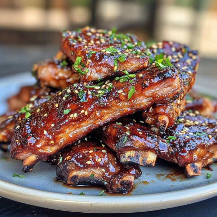 Easy Grilled Honey Garlic Ribs 3 inesboulila A platter of easy grilled honey garlic ribs glisten 74b9147f c47c 4068 b4a4 142ac247a4e1