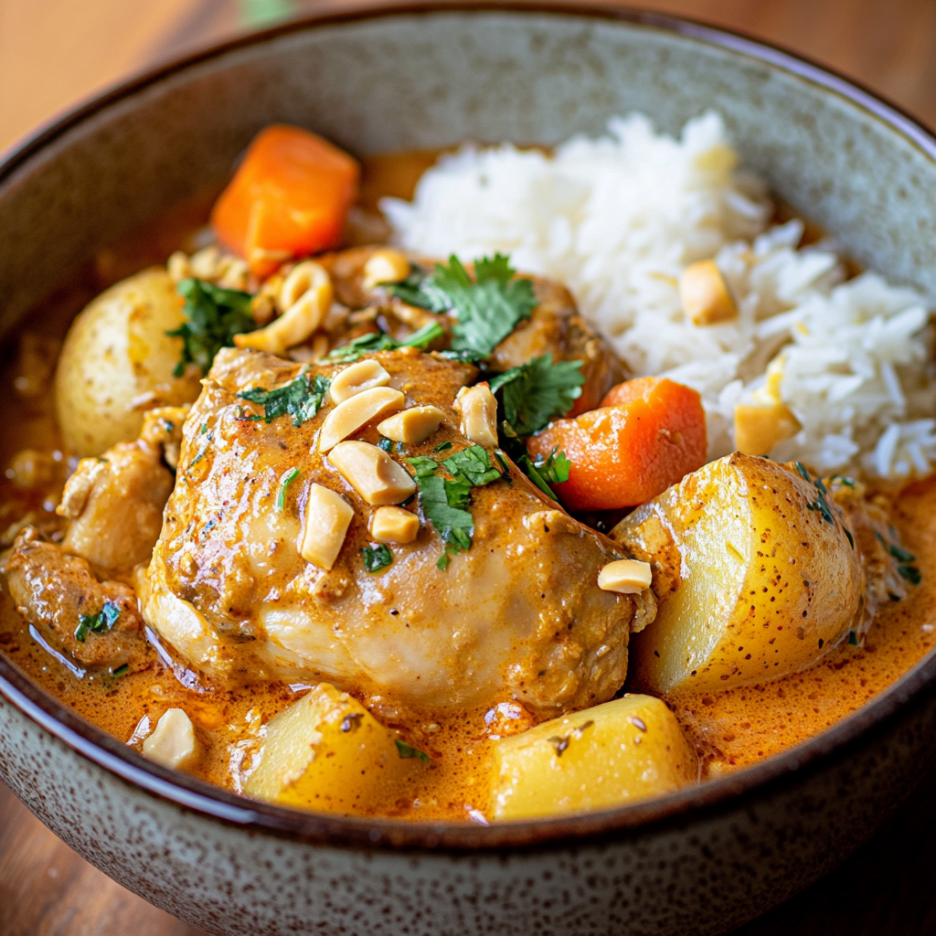 Massaman Curry with Chicken 3 inesboulila A rustic bowl of Massaman curry with tender chicken 307ae387 a15c 45f6 b311 76dd271137d5
