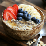 Healthy & Easy Overnight Oats with Fruit Recipes 5 inesboulila A rustic ceramic bowl filled with creamy overnight 9f3d9e1f 3469 4cd5 9b6e ca04ee9d0d0c