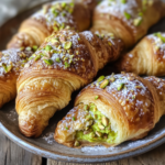 Easy Pistachio Croissants: A Sweet, Nutty Breakfast Pastry 5 inesboulila A rustic plate of golden flaky croissants each gene 18b623b5 dc27 4e77 87ba e914f899edc9