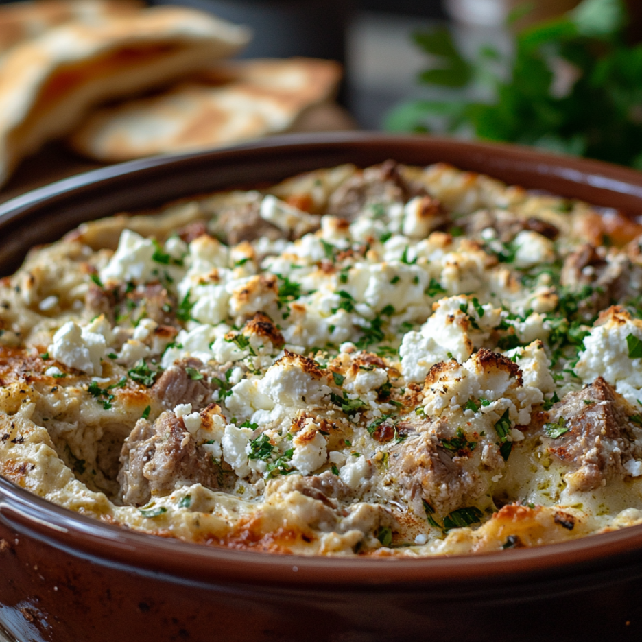 Delicious Gyros Casserole with Feta – Easy and Flavorful 3 inesboulila A serving of Delicious Gyros Casserole with Feta fe 1d7d0266 4d19 4d14 8354 034a51fd7f0f