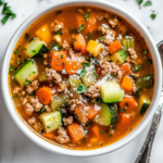 Italian Ground Turkey Vegetable Soup (30 Minutes!) 5 inesboulila A steaming bowl of Italian Ground Turkey Vegetable 15bd8d5e 3b24 4051 8546 edaf682eae76