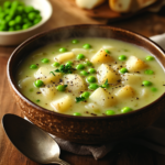 Cozy Up with This Creamy Potato and Pea Chowder 5 inesboulila A steaming bowl of creamy potato and pea chowder th 20227d5c 687a 4ff0 abb5 d66585224bd3