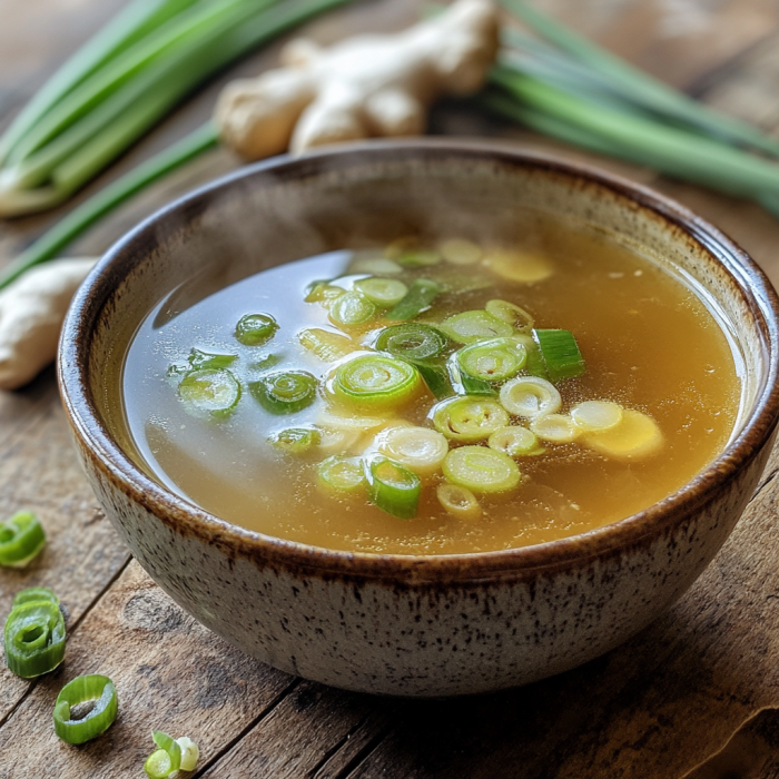 Scallion Ginger Bone Broth: A Hearty and Healing Drink 3 inesboulila A steaming bowl of golden collagen rich bone broth 07a77bf4 5b93 4950 9dac 33fe0fe1349d 1