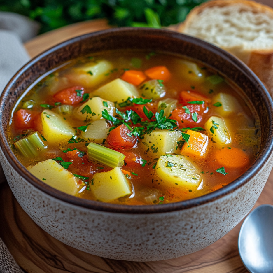 Vegan-Friendly Vegetable Soup 3 inesboulila A steaming bowl of vibrant vegan vegetable soup fil c4cc9253 3bfb 4083 af69 4342bd24956e