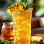 Homemade Pineapple Iced Tea 5 inesboulila A tall glass of homemade pineapple iced tea golden 378e34fa d1c0 4375 9692 27c0d0f81056
