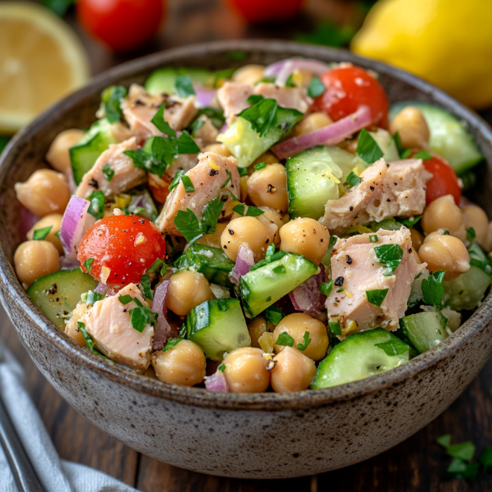 Healthy Chickpea Tuna Salad Recipe for a Light & Nutritious Meal 3 inesboulila A vibrant bowl of healthy chickpea tuna salad featu 6d13244a d0cc 4b38 99c6 736cee577990