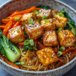 Pan Fried Tofu Noodle Bowls 5 inesboulila A vibrant pan fried tofu noodle bowl served in a ru 8db1488c 7c32 4155 94ec 03390517e8e7