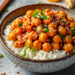 Vegan Orange Chickpea Bowl 5 inesboulila A vibrant vegan orange chickpea bowl served in a ru 610b861b a783 4dd3 a680 4a6bfcaae19a