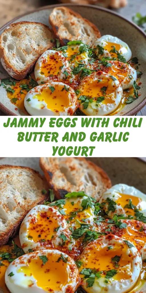 Jammy Eggs with Chili Butter and Garlic Yogurt 4 8 57