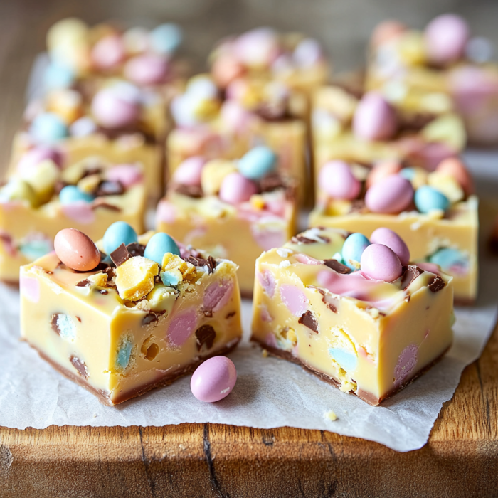 Easter Cadbury Fudge 3 inesboulila A batch of Easter Cadbury Fudge cut into thick crea b29ca175 48cf 40c2 90c7 3aa62b56dbb8