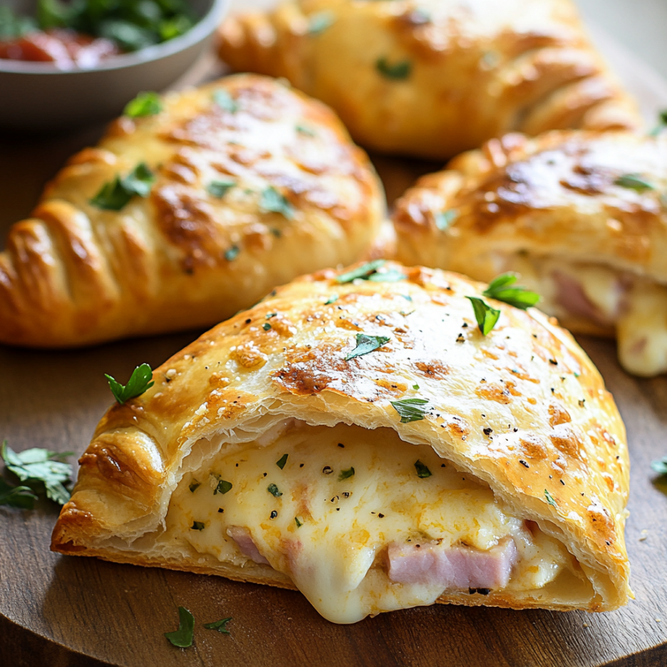 Ham and Cheese Calzones 3 inesboulila A batch of golden freshly baked ham and cheese calz f7686493 5771 495c a0d7 684a93f186a5