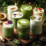 Matcha Latte Recipe: A Creamy and Energizing Drink 5 inesboulila A beautifully arranged selection of matcha lattes e a5bf3033 be3a 4536 a211 2a6bf24c7dfe