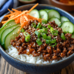 Korean Ground Beef Bowl 5 inesboulila A bowl of Korean Ground Beef featuring perfectly se 1f730a66 83a9 4216 aaa1 c05739f6fa08