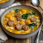 Hearty Butternut Squash and Sausage Soup 5 inesboulila A bowl of butternut squash and sausage soup featuri e4f46242 591a 407c 9d4c fb02a85e87bd