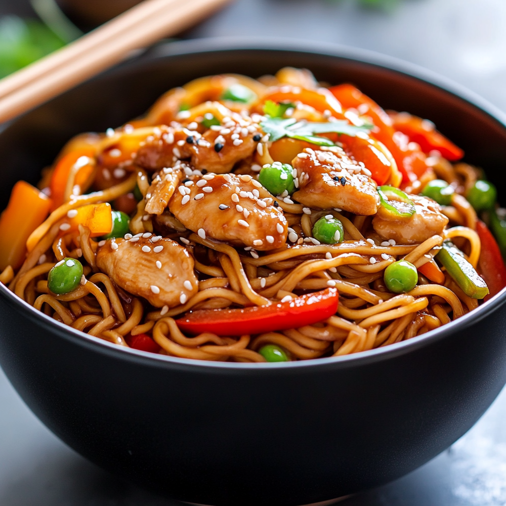 Chicken Teriyaki Noodles 3 inesboulila A bowl of glossy chicken teriyaki noodles featuring 58bf3ee1 de92 499c ae50 9b2b4c73c6a8