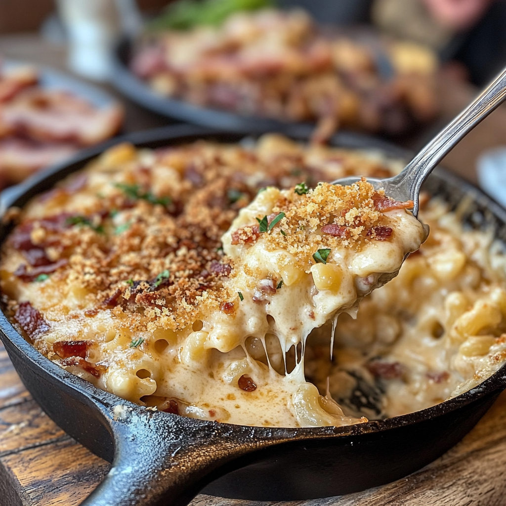 Ultimate Smoked Mac and Cheese Recipe for BBQ Lovers 2 inesboulila A cast iron skillet filled with creamy smoked mac a 52ae61cd 1574 4838 a4be d60fc6378325