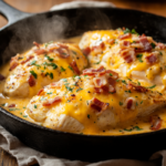 Cheesy Bacon Ranch Chicken – Creamy, Savory & Loaded with Flavor 3 inesboulila A cast iron skillet filled with golden juicy chicke 2205d05a 6710 471f bab1 ca14e13cc4b5