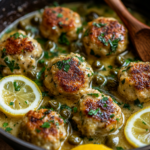 Chicken Piccata Meatballs – Zesty, Tangy & Delicious 3 inesboulila A close up shot of Chicken Piccata Meatballs golden 7efae83e f75a 4de3 908c 27443a3a7cf0