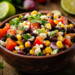 Black Bean and Corn Salad 5 inesboulila A colorful black bean and corn salad in a rustic ce 8eb45346 5dc5 43bf 9480 20c10aa5d176