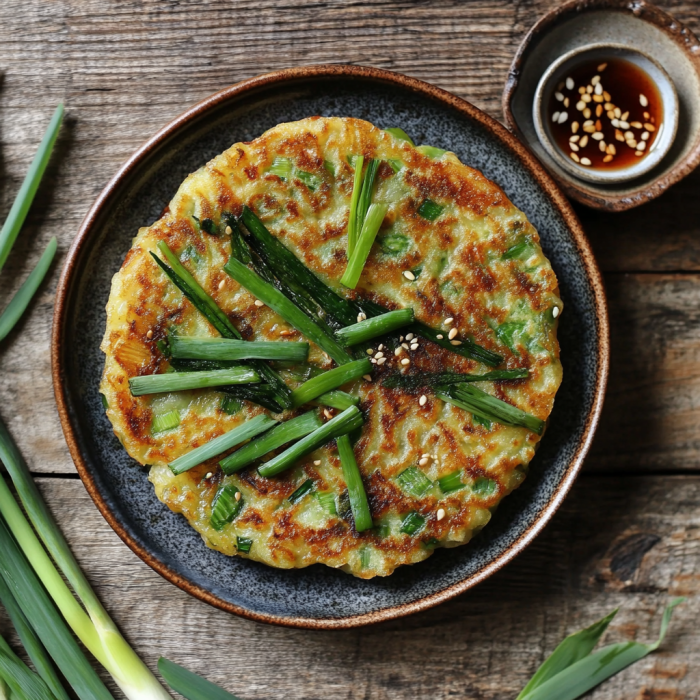 Traditional Korean Pajeon Recipe 3 inesboulila A crispy and golden Korean Pajeon scallion pancake fb404447 1d92 4297 826f 791269565949