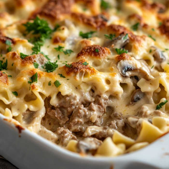 Beef Stroganoff Casserole: Easy Comfort Food 3 inesboulila A freshly baked beef stroganoff casserole with tend 4eb0c474 1a6d 49d8 b694 b709c640a997