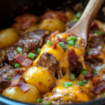 Crockpot Loaded Steak and Potato Bake Recipe 3 inesboulila A hearty crockpot loaded steak and potato bake feat a17ca45a ca41 4c27 8798 f302074c1b2b
