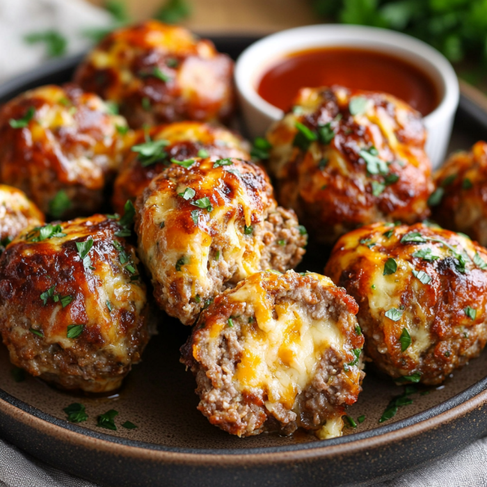 Cheesy Stuffed Meatloaf Bites – Flavor-Packed, Bite-Sized Comfort Food 2 inesboulila A plate of Cheesy Stuffed Meatloaf Bites golden bro 4ef23fb1 d326 464b 950a 9f969778ea04