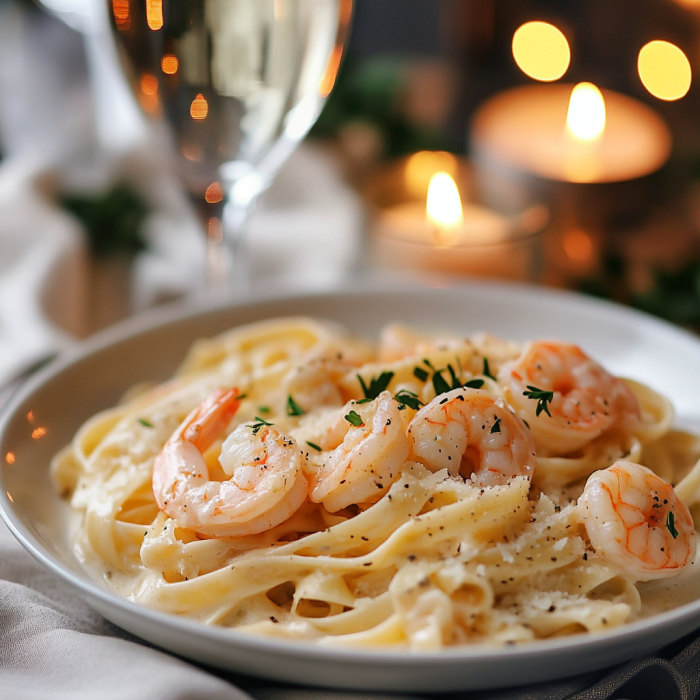 Romantic Shrimp Pasta Recipe for Special Occasions 2 inesboulila A plate of Romantic Shrimp Pasta featuring tender s b4a6f4ac cbac 49f2 ae1a d7a7e9d13f6a
