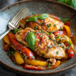 Savory Italian Chicken with Peppers and Meat 5 inesboulila A plate of Savory Italian Chicken with Peppers and ee1c9ba8 0d58 45a3 8e52 1e85809d7939