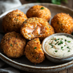 Flavor-Packed Crispy Salmon Croquettes Recipe 3 inesboulila A plate of freshly fried crispy salmon croquettes g 724e90b2 df51 44fc 9dbe 8ddfdf71fe5a