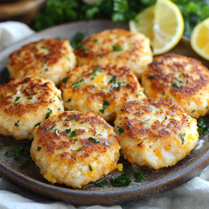 Cheddar Bay Crab Cakes with Lemon Butter Drizzle 3 inesboulila A plate of golden brown Cheddar Bay Crab Cakes cris 835e71ef 1e7c 491f 8d67 420f94d57032
