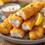 Baked Fish Sticks – Crispy, Healthy, and Perfectly Kid-Friendly! 5 inesboulila A plate of golden crispy baked fish sticks perfectl 28e4b115 556f 4b87 99e1 d5d1b940937f