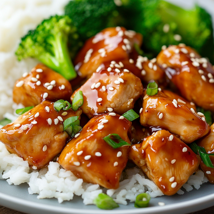 Honey Garlic Chicken Recipe 3 inesboulila A plate of honey garlic chicken featuring tender go 5fbb5e6d 3f5d 4f09 a660 a0ea249e56e3