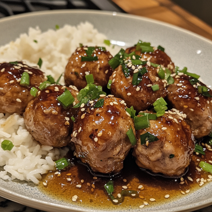 The Best Honey Garlic Turkey Meatballs Recipe 3 inesboulila A plate of honey garlic turkey meatballs featuring 1da7eee0 0237 4897 b1a6 1b45f656d31a
