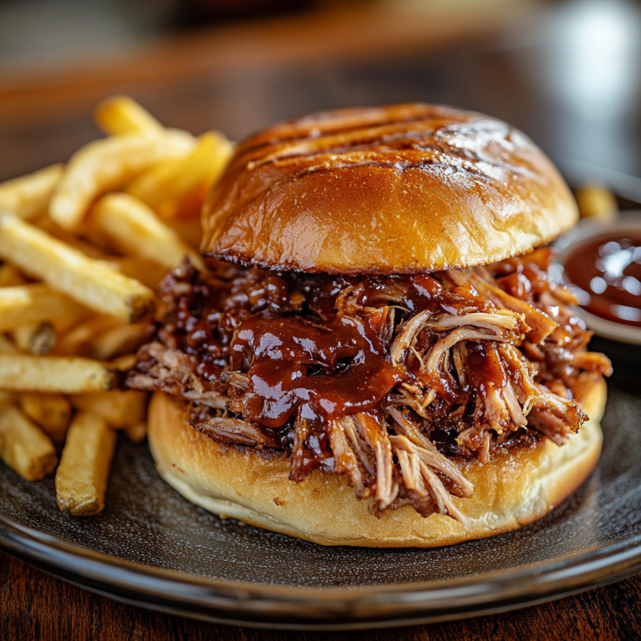 Easy Slow Cooker BBQ Pulled Pork Recipe: The Best Slow Cooker Pulled Pork Recipe 3 inesboulila A plate of tender juicy BBQ pulled pork piled high eb53e2c6 1801 4e3c b20a 5116068083af