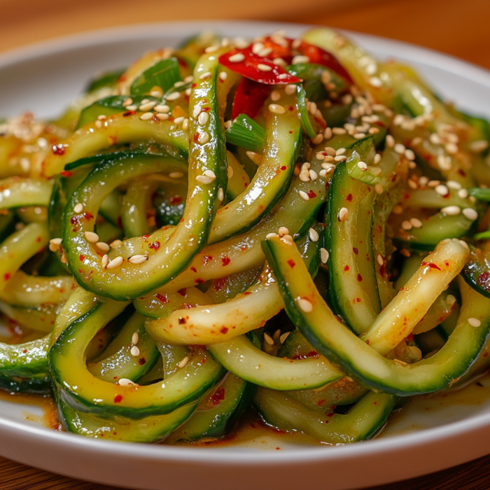 TikTok Korean Cucumber Salad - Spicy Cucumber Salad Asian 3 inesboulila A plate of vibrant Korean cucumber salad featuring ab363594 b86f 4b74 b936 2f1ce10be5ce