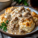 Southern Style Drop Biscuits and Sausage Gravy 3 inesboulila A plate of warm golden brown Southern style drop bi d1a5e1a7 264e 4a1f 9e80 5203ffaea4a2