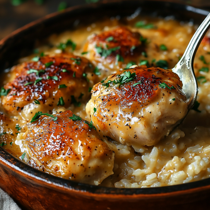 Smothered Chicken and Rice: A Comforting and Wholesome Meal 3 inesboulila A rustic casserole dish filled with smothered chick e06dc2d3 0e28 4661 8bc9 8b399a8fead4
