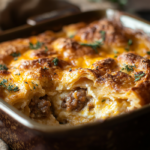 Crescent Roll Breakfast Casserole 3 inesboulila A rustic ceramic baking dish filled with a golden b f42d9a7b 3a13 4ed4 acc8 3f5d6037a02e