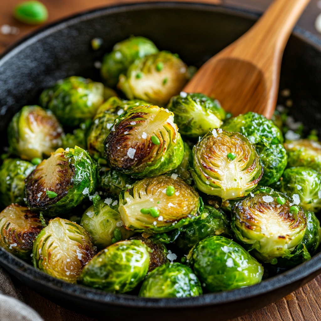 Quick & Flavorful Sautéed Brussels Sprouts 3 inesboulila A skillet filled with Quick Flavorful Sauteed Brus 42c8464e 7160 4c7a 919e 43923f614398
